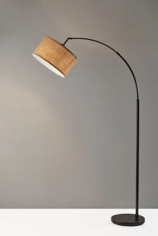 Kirkland's Home Burlap Arc Floor Lamp- Floor Lamps