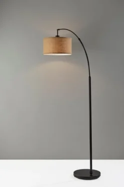 Kirkland's Home Burlap Arc Floor Lamp- Floor Lamps