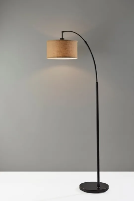 Kirkland's Home Burlap Arc Floor Lamp- Floor Lamps