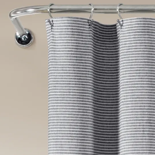 Kirkland's Home Button And Stripe Shower Curtain- Shower Curtains