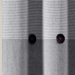 Kirkland's Home Button And Stripe Shower Curtain- Shower Curtains
