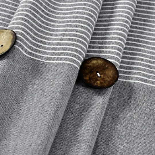 Kirkland's Home Button And Stripe Shower Curtain- Shower Curtains