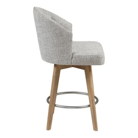 Kirkland's Home Button Tufted Back Swivel Counter Stool- Bar Stools & Counter Height Stools