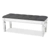 Kirkland's Home Button Tufted Bench With Mirrored Base- Benches & Ottomans