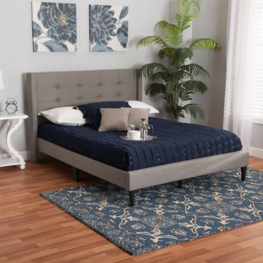 Kirkland's Home Button Tufted Headboard Full Platform Bed- Beds & Headboards