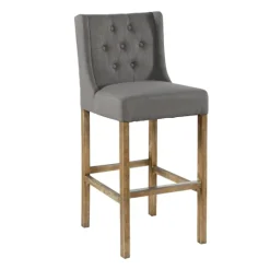 Kirkland's Home Button Tufted Kia Barstool- Bar Stools & Counter Height Stools