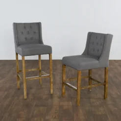 Kirkland's Home Button Tufted Kia Counter Stool- Bar Stools & Counter Height Stools