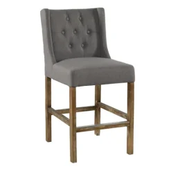 Kirkland's Home Button Tufted Kia Counter Stool- Bar Stools & Counter Height Stools