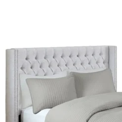 Kirkland's Home Button Tufted Nailhead Trim Queen Headboard- Beds & Headboards