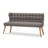 Kirkland's Home Button Tufted Splayed Settee- Sofas & Loveseats