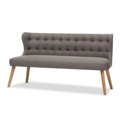 Kirkland's Home Button Tufted Splayed Settee- Sofas & Loveseats