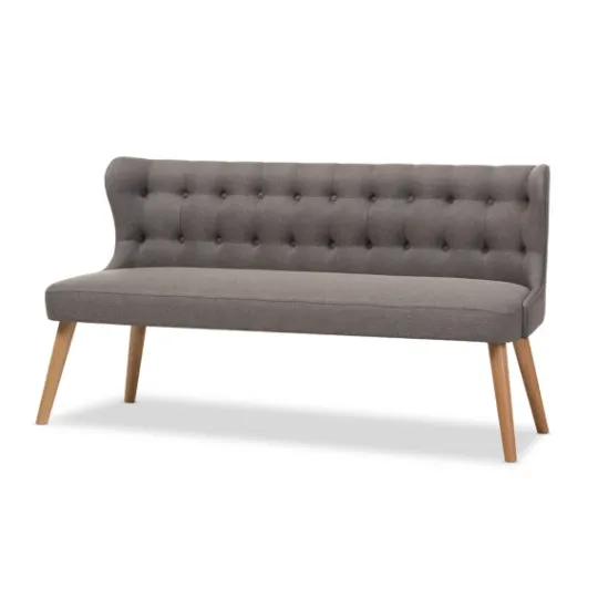 Kirkland's Home Button Tufted Splayed Settee- Sofas & Loveseats