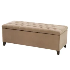 Kirkland's Home Button Tufted Storage Bench- Benches & Ottomans