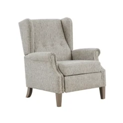 Kirkland's Home Button Tufted Upholstered Push Back Recliner- Accent Chairs