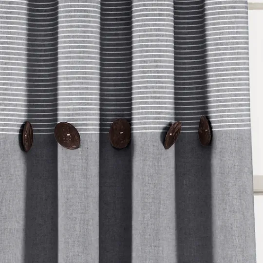 Kirkland's Home Buttons And Stripes Curtain Panel Set, 84 In.- Curtains & Drapes