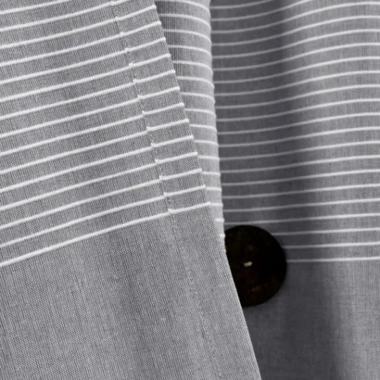 Kirkland's Home Buttons And Stripes Curtain Panel Set, 84 In.- Curtains & Drapes