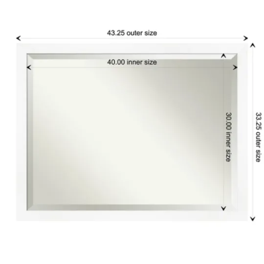 Kirkland's Home Cabinet White Narrow Frame Beveled Mirror- Decorative Mirrors