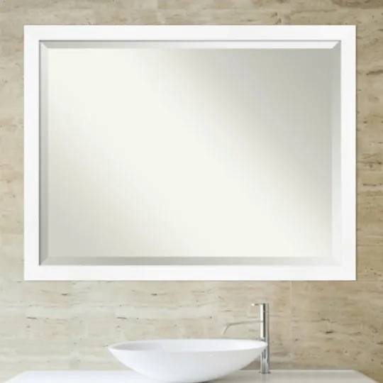 Kirkland's Home Cabinet White Narrow Frame Beveled Mirror- Decorative Mirrors