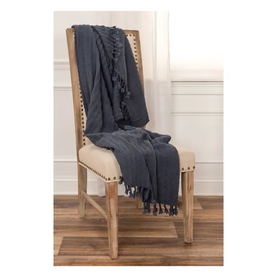 Kirkland's Home Cable Knit Tassel Throw- Blankets & Throws