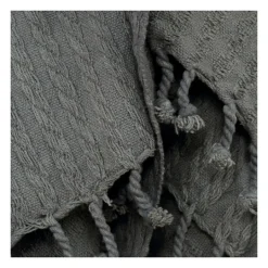 Kirkland's Home Cable Knit Tassel Throw- Blankets & Throws