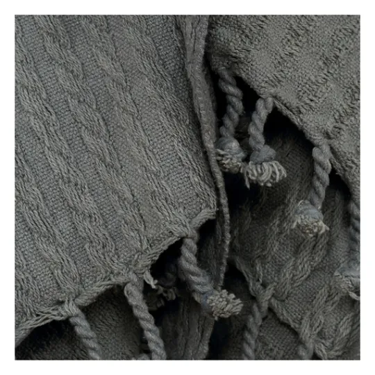 Kirkland's Home Cable Knit Tassel Throw- Blankets & Throws