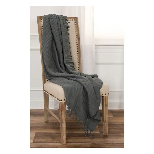 Kirkland's Home Cable Knit Tassel Throw- Blankets & Throws