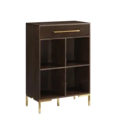 Kirkland's Home Cadence Gold Record Storage Bookcase- Bookshelves