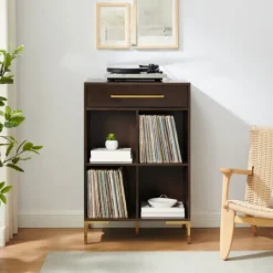 Kirkland's Home Cadence Gold Record Storage Bookcase- Bookshelves