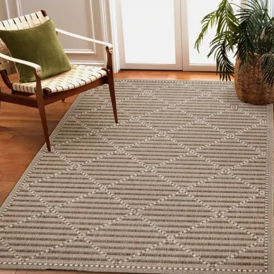 Kirkland's Home Cafe Geo Lattice Outdoor Area Rug, 7X9- Outdoor Rugs