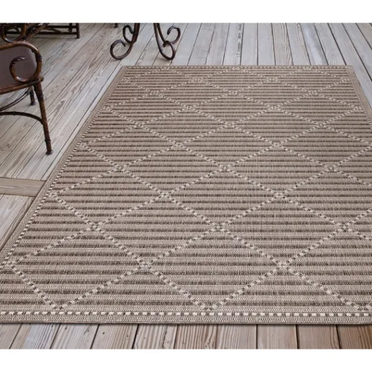 Kirkland's Home Cafe Geo Lattice Outdoor Area Rug, 7X9- Outdoor Rugs