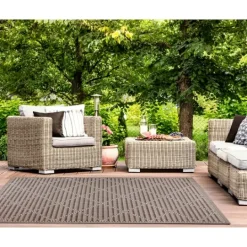 Kirkland's Home Cafe Geo Lattice Outdoor Area Rug, 7X9- Outdoor Rugs