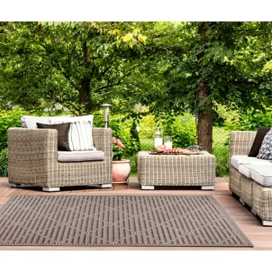Kirkland's Home Cafe Geo Lattice Outdoor Area Rug, 4X7- Outdoor Rugs