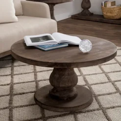 Kirkland's Home Calie Reclaimed Pine Round Coffee Table- Coffee Tables