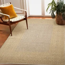 Kirkland's Home Camel Leopard Border Outdoor Area Rug, 5X7- Outdoor Rugs