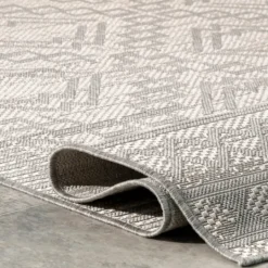 Kirkland's Home Cammie Gray Moroccan Geometric Outdoor Rug, 5X8- Outdoor Rugs