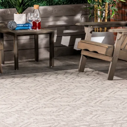 Kirkland's Home Cammie Gray Moroccan Geometric Outdoor Rug, 5X8- Outdoor Rugs