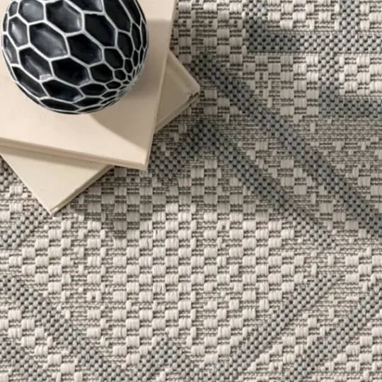 Kirkland's Home Cammie Gray Moroccan Geometric Outdoor Rug, 5X8- Outdoor Rugs