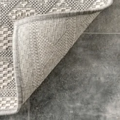 Kirkland's Home Cammie Gray Moroccan Geometric Outdoor Rug, 5X8- Outdoor Rugs