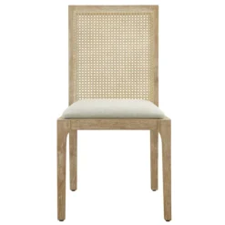 Kirkland's Home Cane Back Upholstered Wood Dining Chairs, Set Of 2- Dining Chairs