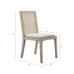 Kirkland's Home Cane Back Upholstered Wood Dining Chairs, Set Of 2- Dining Chairs