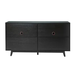 Kirkland's Home Cane Wood Storage Media Cabinet- Cabinets & Sideboards