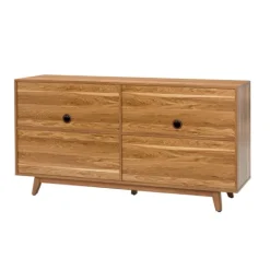 Kirkland's Home Cane Wood Storage Media Cabinet- Cabinets & Sideboards