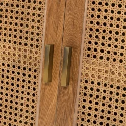 Kirkland's Home Cane Wood Storage Media Cabinet- Cabinets & Sideboards