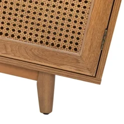 Kirkland's Home Cane Wood Storage Media Cabinet- Cabinets & Sideboards