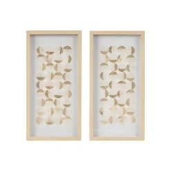 Kirkland's Home Capiz Shells Emblem Framed Wall Plaques, Set Of 2- Wall Plaques
