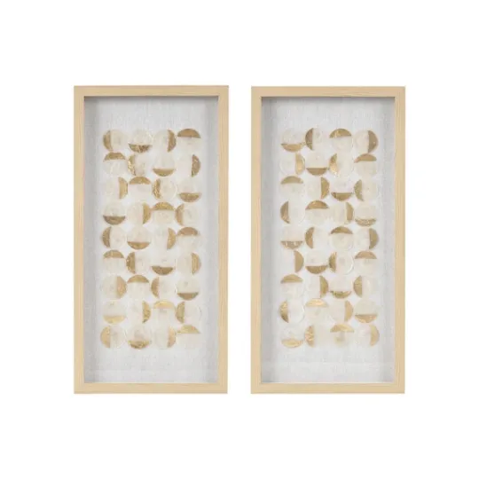 Kirkland's Home Capiz Shells Emblem Framed Wall Plaques, Set Of 2- Wall Plaques