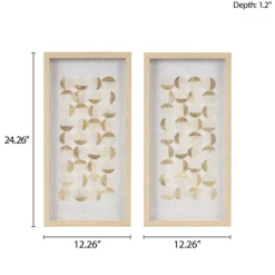 Kirkland's Home Capiz Shells Emblem Framed Wall Plaques, Set Of 2- Wall Plaques