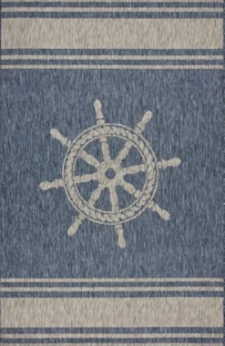 Kirkland's Home Captiva Nautical Helm Outdoor Area Rug, 5X7- Outdoor Rugs