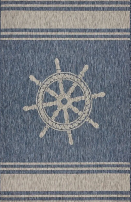 Kirkland's Home Captiva Nautical Helm Outdoor Area Rug, 5X7- Outdoor Rugs