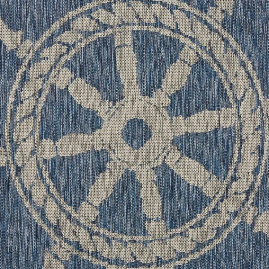 Kirkland's Home Captiva Nautical Helm Outdoor Area Rug, 5X7- Outdoor Rugs